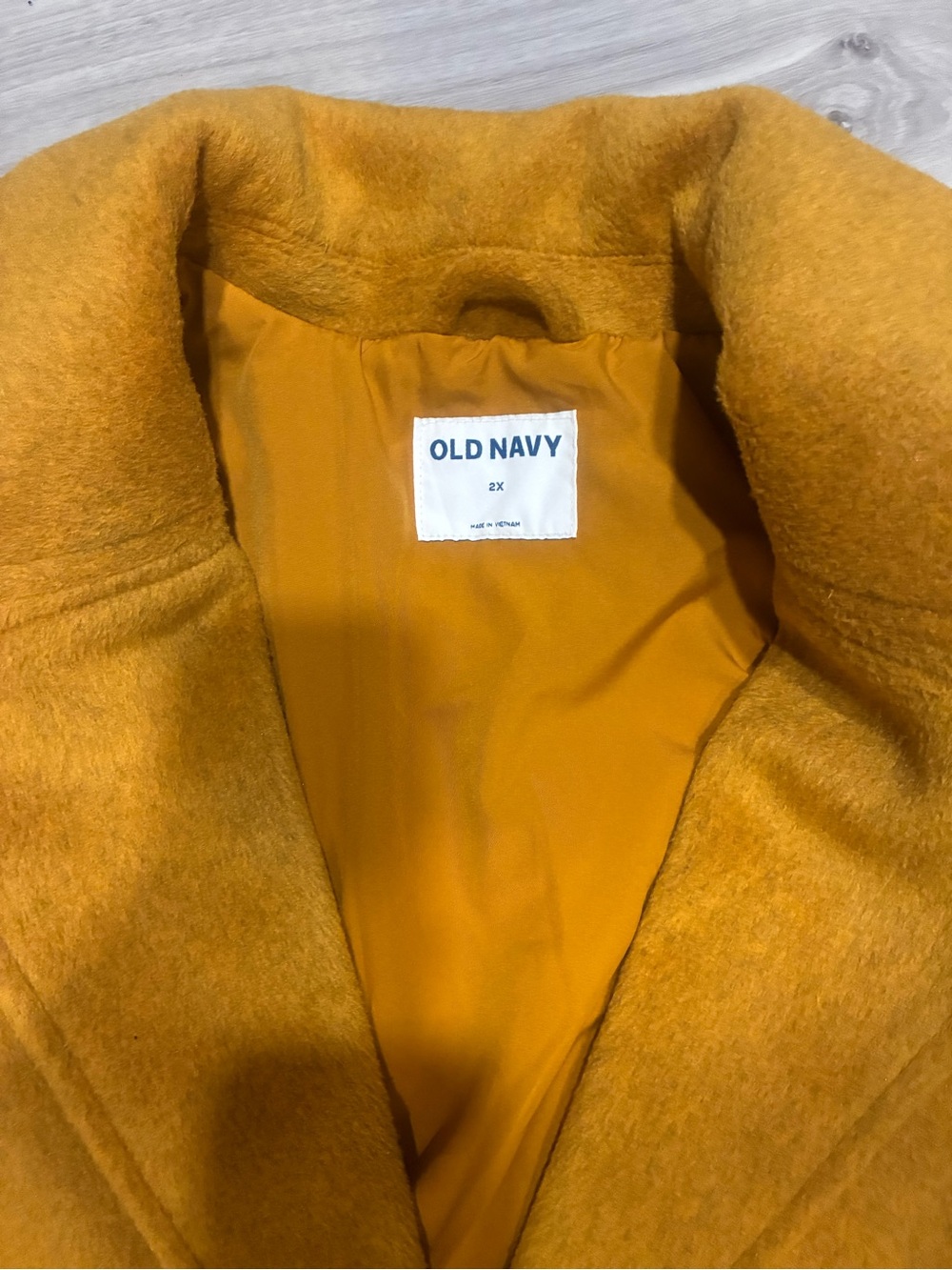 Old Navy Women's Mustard Wool-Blend Coat - Picture 3 of 11